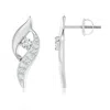 Angara Lab-grown Diamond Shell Stud Earrings In White Gold/f-g
