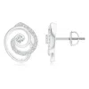Angara Lab-grown Diamond Swirl Teardrop Fashion Studs In Platinum/f-g