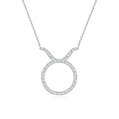 Angara Lab-grown Diamond Taurus Zodiac Sign Pendant In Metallic