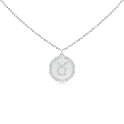 Angara Lab-grown Diamond Taurus Zodiac Sign Reversible Medallion Pendant In Metallic