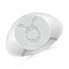 Angara Lab-grown Diamond Taurus Zodiac Sign Signet Ring In White Gold/f-g