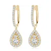 Angara Lab-grown Diamond Teardrop Hoop Earrings In Yellow Gold/f-g