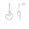 Angara Lab-grown Diamond Tilted Heart Drop Earrings In Platinum/f-g