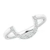 Angara Lab-grown Diamond U-shaped Wedding Ring In White Gold/f-g