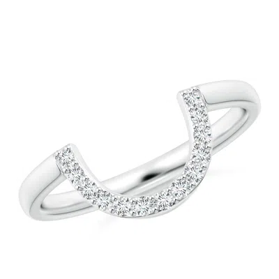 Angara Lab-grown Diamond U-shaped Wedding Ring In Metallic
