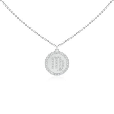 Angara Lab-grown Diamond Virgo Zodiac Sign Reversible Medallion Pendant In Metallic