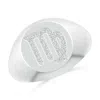 Angara Lab-grown Diamond Virgo Zodiac Sign Signet Ring In White Gold/f-g