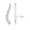 Angara Lab-grown Diamond Wavy Ear Climbers With Milgrain In White Gold/f-g