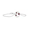 Angara Lab-grown Dispersed Ruby And Diamond Cancer Circle Bracelet In White Gold/deep Rich Red