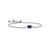 Angara Lab-grown East West Bezel-set Emerald-cut Sapphire Bolo Bracelet In White Gold/deep Rich Blue