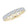 Angara Lab-grown East-west Emerald-cut Diamond Eternity Wedding Ring In Yellow Gold/f-g