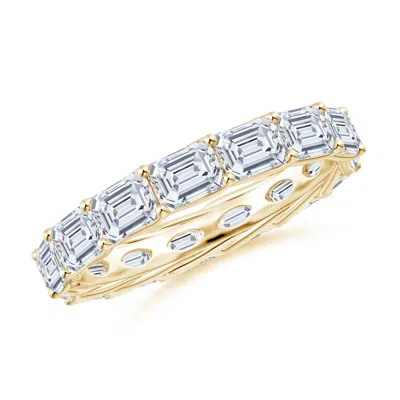 Angara Lab-grown East-west Emerald-cut Diamond Eternity Wedding Ring In Gold