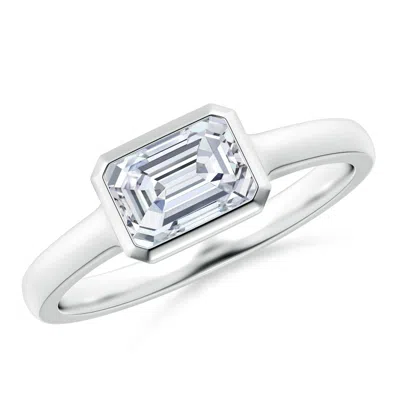 Angara Lab-grown East-west Emerald-cut Diamond Solitaire Ring In Metallic