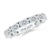 Angara Lab-grown East-west Oval Diamond Eternity Wedding Ring In White Gold/f-g