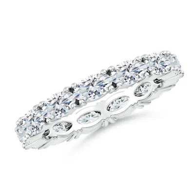 Angara Lab-grown East-west Oval Diamond Eternity Wedding Ring In Metallic
