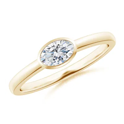 Angara Lab-grown East-west Oval Diamond Solitaire Ring In Gold