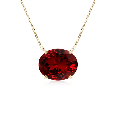 Angara Lab-grown East-west Oval Ruby Solitaire Pendant In Red