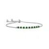 Angara Lab-grown Emerald And Lab Diamond Tennis Bolo Bracelet In White Gold/rich Green