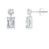 Angara Lab-grown Emerald-cut Diamond Drop Earrings In White Gold/f-g
