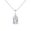 Angara Lab-grown Emerald-cut Diamond Pendant With Lab Diamond Trio In White Gold/f-g