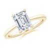 Angara Lab-grown Emerald-cut Diamond Reverse Tapered Shank Solitaire Engagement Ring In Yellow Gold/f-g
