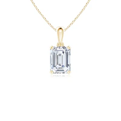 Angara Lab-grown Emerald-cut Diamond Solitaire Pendant In Gold