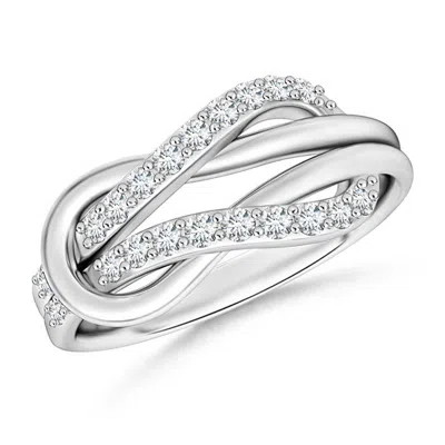 Angara Lab-grown Encrusted Diamond Infinity Love Knot Ring In Metallic