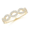 Angara Lab-grown Entwined Oval Link Diamond Half Eternity Wedding Ring In Yellow Gold/f-g
