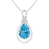 Angara Lab-grown Fancy Intense Blue Diamond Infinity Pendant With 'x' Motif In White Gold/fancy Intense