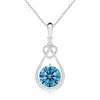 Angara Lab-grown Fancy Intense Blue Diamond Knotted Heart Pendant In White Gold/fancy Intense