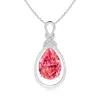 Angara Lab-grown Fancy Intense Pink Diamond Infinity Pendant With 'x' Motif In White Gold/fancy Intense