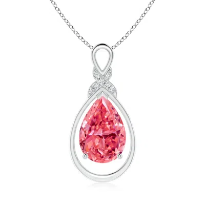 Angara Lab-grown Fancy Intense Pink Diamond Infinity Pendant With 'x' Motif In Metallic