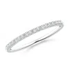 Angara Lab-grown Fishtail Set Diamond Semi Eternity Wedding Ring For Her In White Gold/f-g
