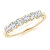 Angara Lab-grown Fishtail-set Diamond Six Stone Wedding Ring In Yellow Gold/f-g