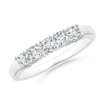 Angara Lab-grown Five Stone 4-prong Set Diamond Wedding Ring In Metallic