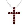 Angara Lab-grown Flat Prong-set Ruby Cross Pendant In White Gold/deep Rich Red
