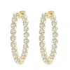 Angara Lab-grown Floating Diamond Inside-out Hoop Earrings In Yellow Gold/f-g