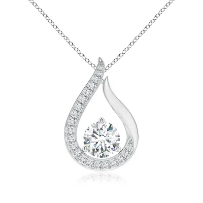 Angara Lab-grown Floating Diamond Tulip Pendant In Metallic