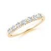Angara Lab-grown Floating Seven Stone Bar-set Diamond Wedding Ring In Yellow Gold/f-g