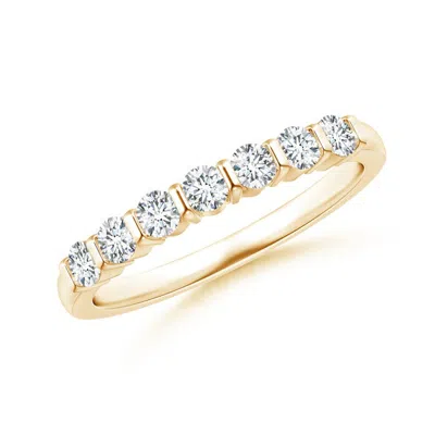 Angara Lab-grown Floating Seven Stone Bar-set Diamond Wedding Ring In Gold