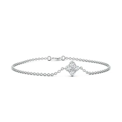 Angara Lab-grown Floral Diamond Cluster Chain Bracelet In Metallic