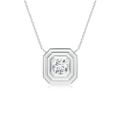 Angara Lab-grown Flush-set Round Diamond Concentric Octagon Pendant In Metallic
