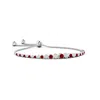Angara Lab-grown Graduated Bezel-set Ruby And Lab Diamond Bolo Bracelet In White Gold/deep Rich Red