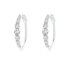 Angara Lab-grown Graduated Diamond Hoop Earrings In White Gold/f-g