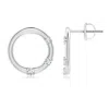 Angara Lab-grown Graduated Diamond Three Stone Open Circle Stud Earrings In White Gold/f-g