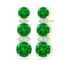 Angara Lab-grown Graduated Emerald And Diamond Journey Earrings In Yellow Gold/rich Green