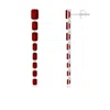 Angara Lab-grown Graduated Emerald-cut Ruby Long Dangle Earrings In White Gold/deep Rich Red