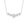 Angara Lab-grown Graduated Five Stone Diamond Halo Necklace In White Gold/f-g