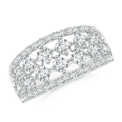 Angara Lab-grown Graduating Round Diamond Anniversary Ring In Metallic