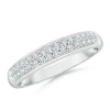 Angara Lab-grown Half Eternity Pave Set Two Row Diamond Wedding Ring In Platinum/f-g